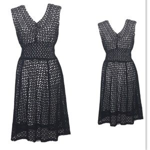 Rabbit Rabbit Rabbit Design Dress Laces Black SZ M